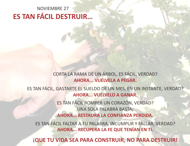 Es tan fácil destruir...